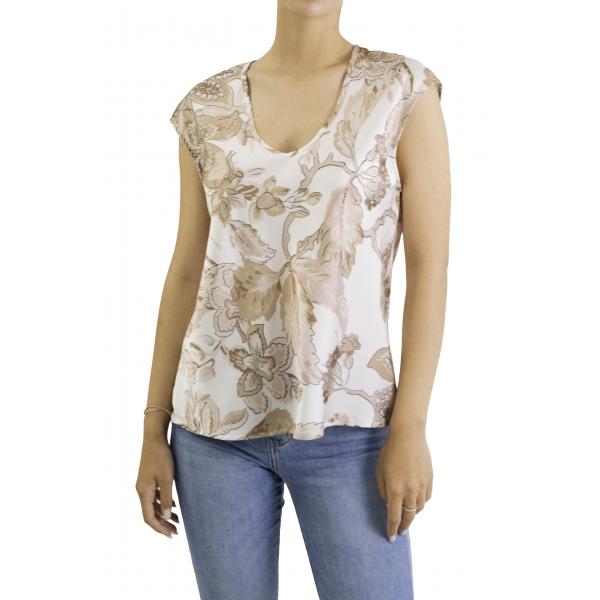Blusa fantasia con scollo a V